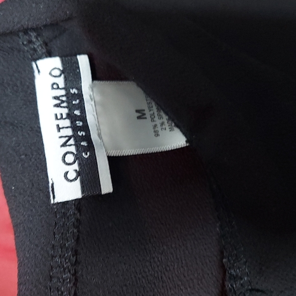 Black Contempo Casuals Woman's Blouse Medium - Picture 2 of 3